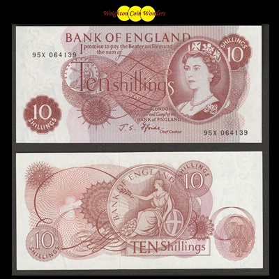 1967 Bank of England Ten Shilling Note (95X)