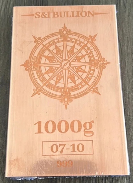 1 Kilo S&I Bullion Copper Bar - COMPASS (image for) 1 Kilo S&I Bullion Copper Bar - COMPASS