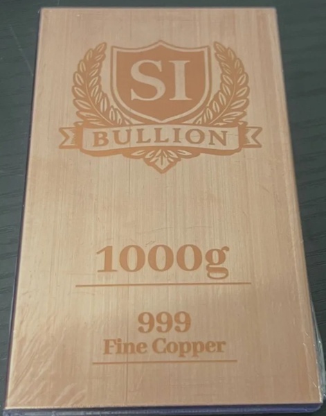 1 Kilo Copper Bar - S&I Bullion (image for) 1 Kilo Copper Bar - S&I Bullion