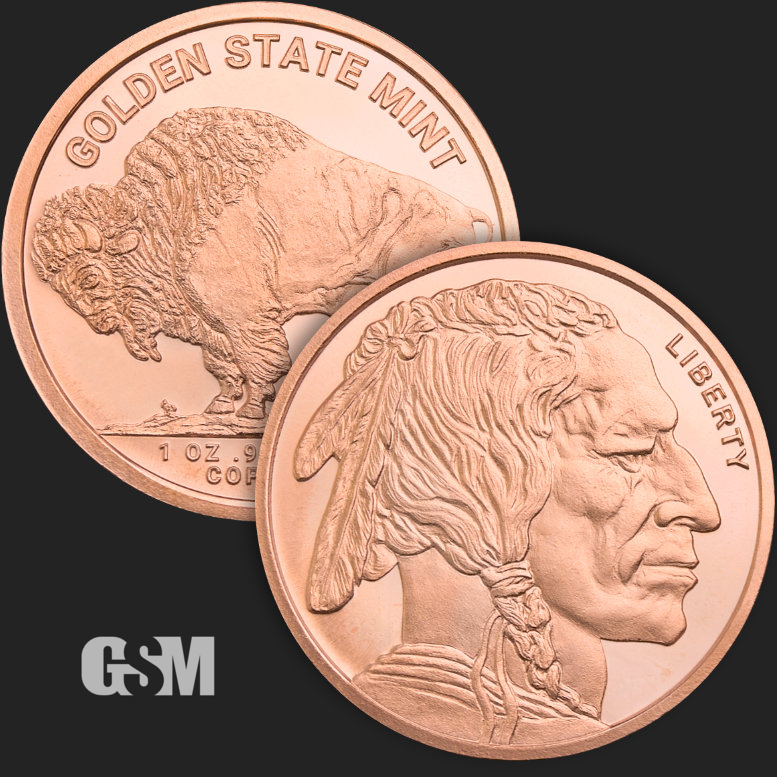 (image for) 1oz Copper Round - BUFFALO