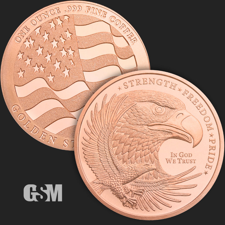 (image for) 1oz Copper Round - EAGLE