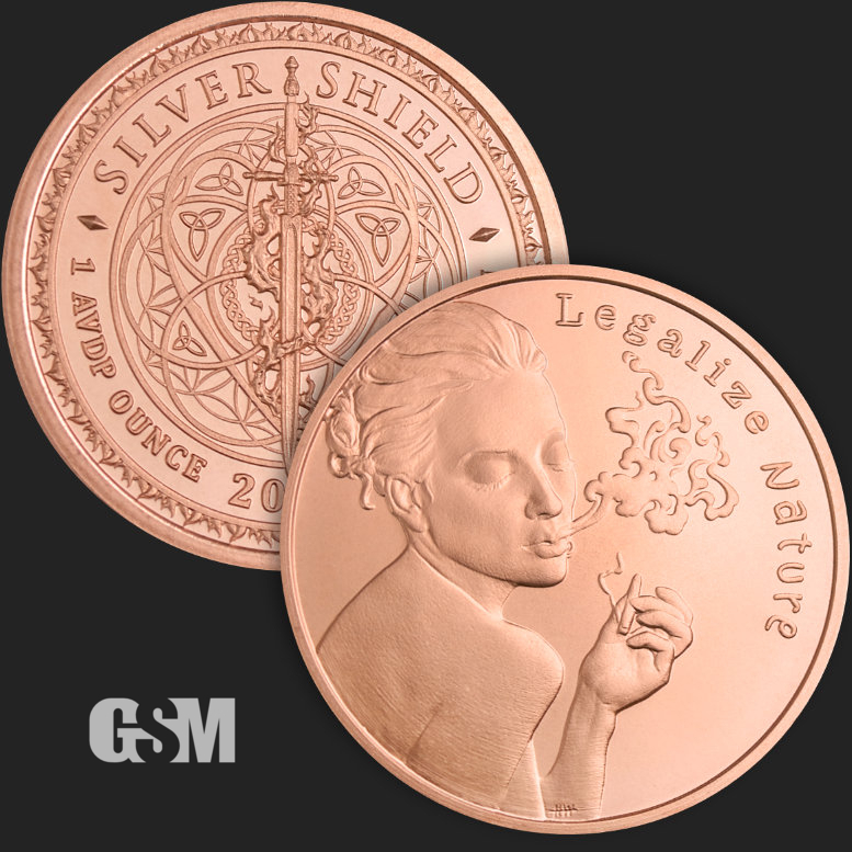 (image for) 1oz Copper Round - LEGALIZE NATURE