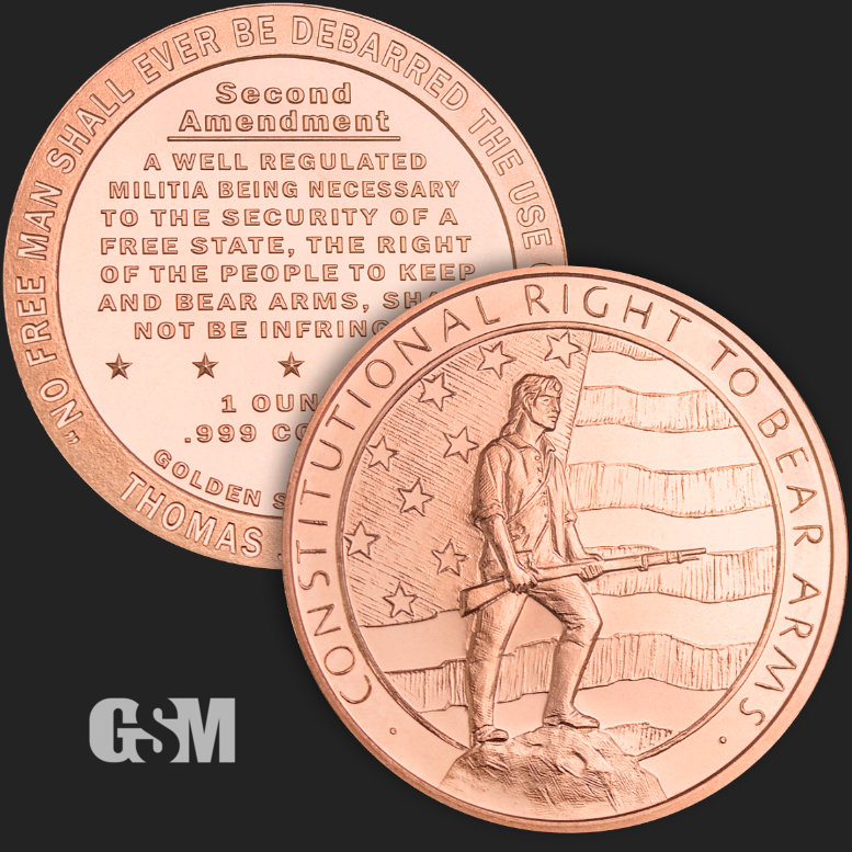 (image for) 1oz Copper Round - RIGHT TO BEAR ARMS