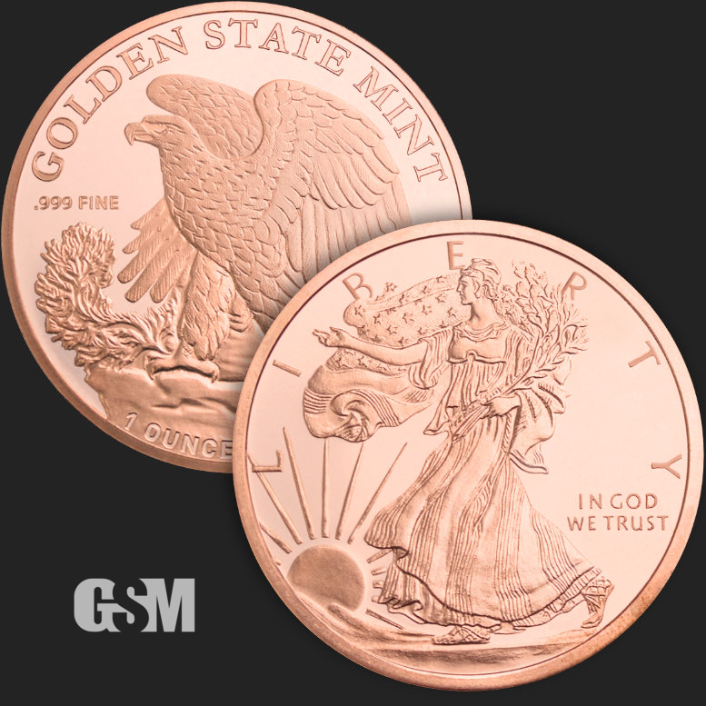 (image for) 1oz Copper Round - WALKING LIBERTY