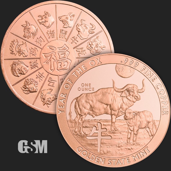 (image for) 1oz Copper Round - Lunar Year of the OX