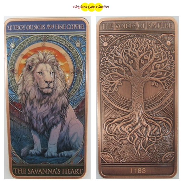 (image for) 10oz Copper Bar - LION Coloured - SAVANNAH'S HEART