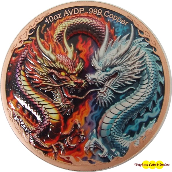 (image for) 10oz Cooper Round - DRAGON Coloured