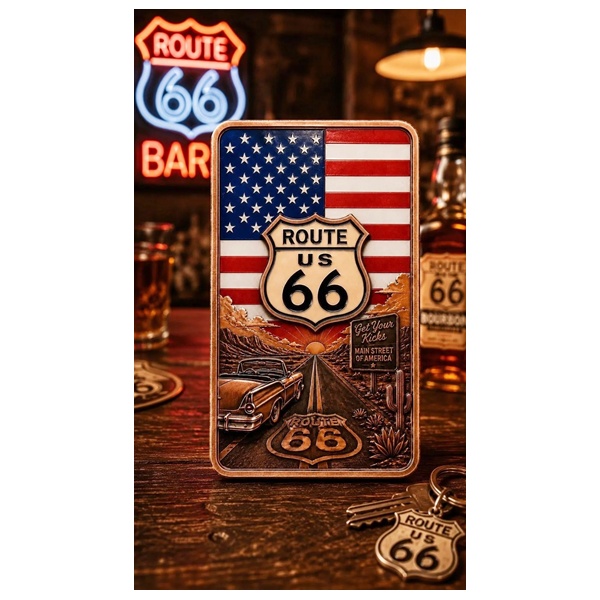 10oz Copper Bar - Coloured - ROUTE 66 (image for) 10oz Copper Bar - Coloured - ROUTE 66