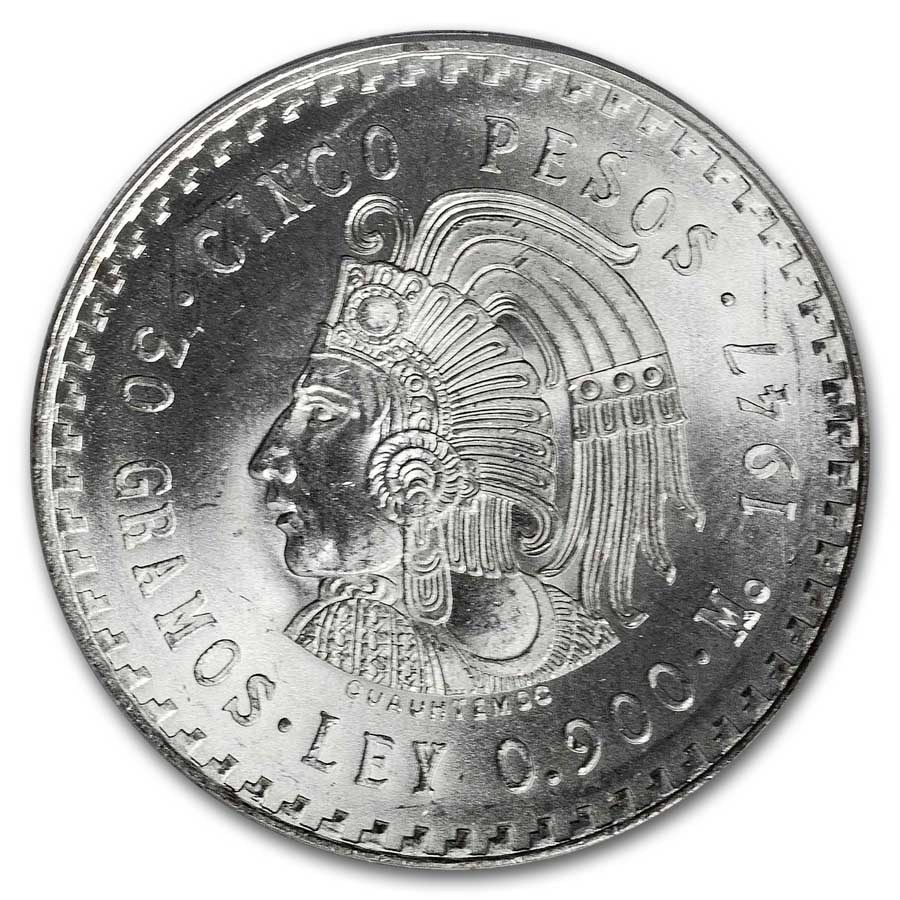 (image for) 1947 Mexico Silver 5 Pesos - Cuauhtemoc