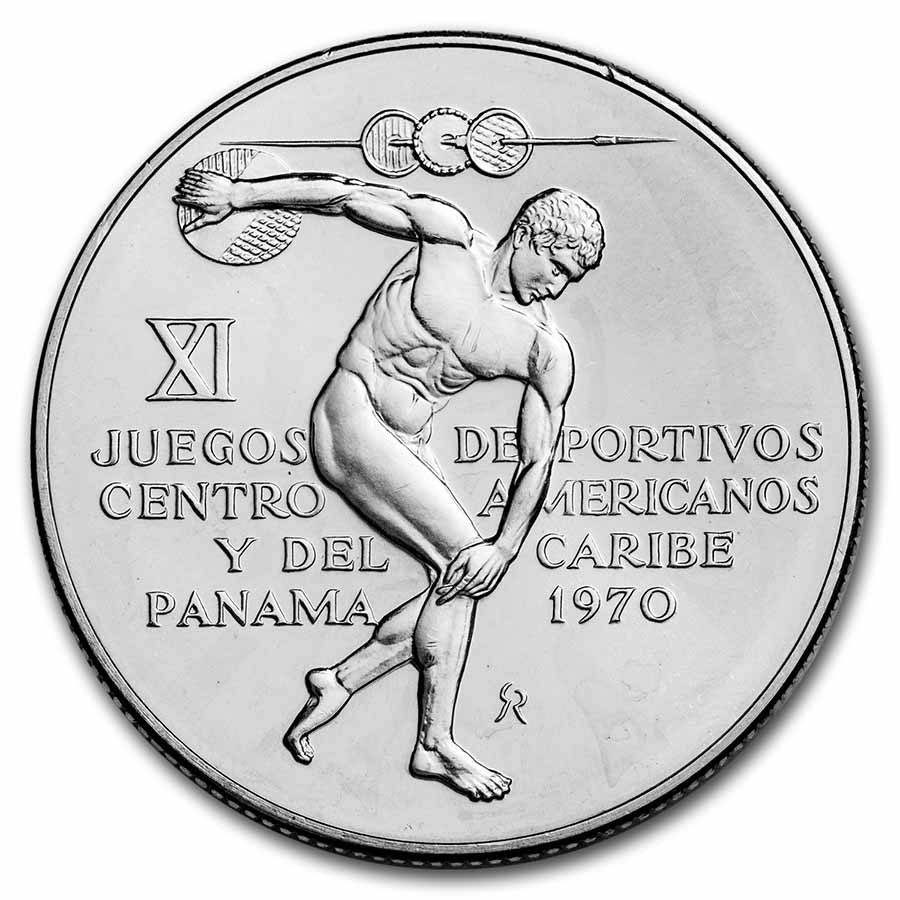 (image for) 1970 Panama Silver Proof 5 Balboa - Central American & Caribbean Games