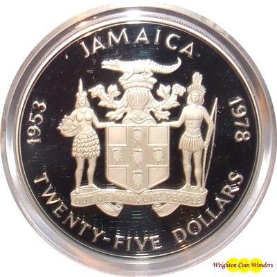 Jamaica 25 dollars UNICEF For the Children proof silver coin 2001