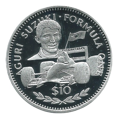Liberia Commemorative Coin $1 1994 UNC Fomula One Race Car Damon Hill