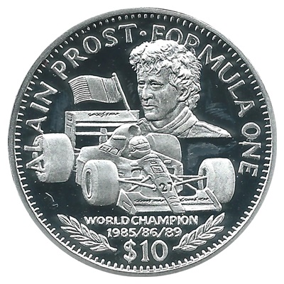 Liberia Commemorative Coin $1 1994 UNC Fomula One Race Car Damon Hill