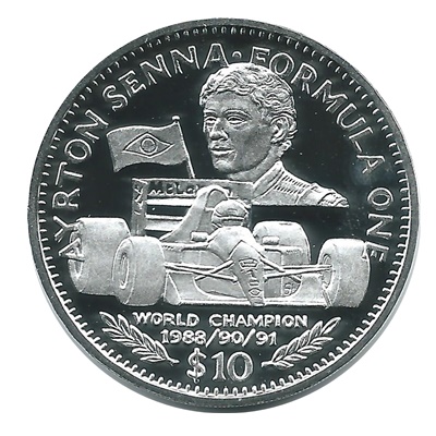 Liberia Commemorative Coin $1 1994 UNC Fomula One Race Car Damon Hill