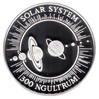 (image for) 1992 Kingdom of Bhutan 300 Ngultrums Silver Proof Coin - Solar System & Planets