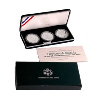 1994 US Veterans USA Silver Dollars - 3-Coin Set