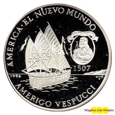 (image for) 1996 Cuba Silver Proof 10 Pesos Coin - Age of Discovery