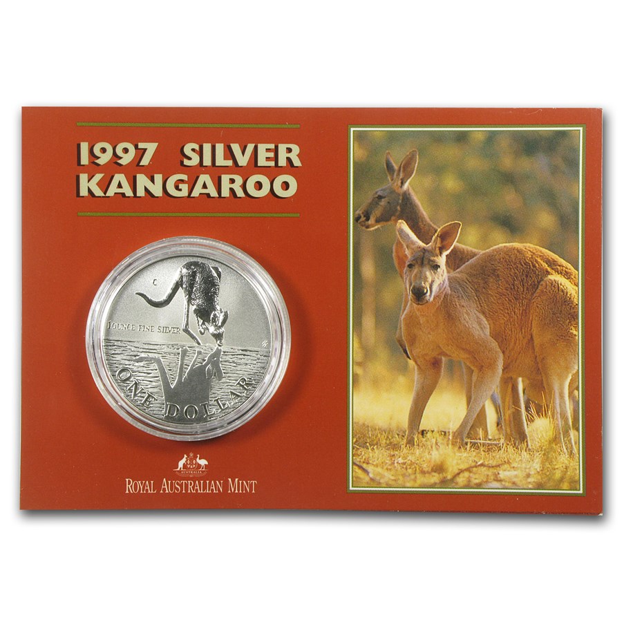 (image for) 1997 Silver 1oz KANGAROO (Display Card)