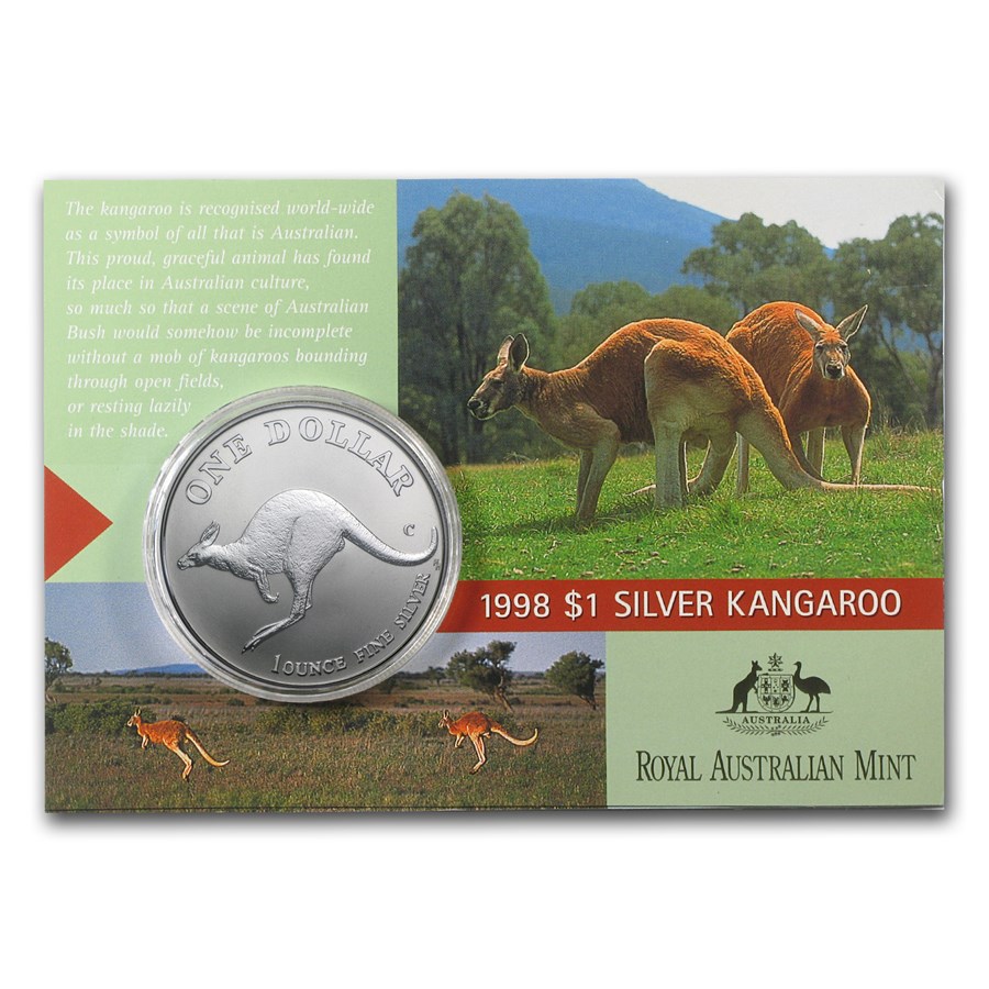 (image for) 1998 Silver 1oz KANGAROO (Display Card)