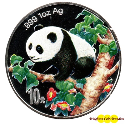 1998 1oz Silver PANDA - Colour Highlighted (image for) 1998 1oz Silver PANDA - Colour Highlighted