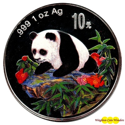 1999 1oz Silver PANDA - Colour Highlighted (image for) 1999 1oz Silver PANDA - Colour Highlighted
