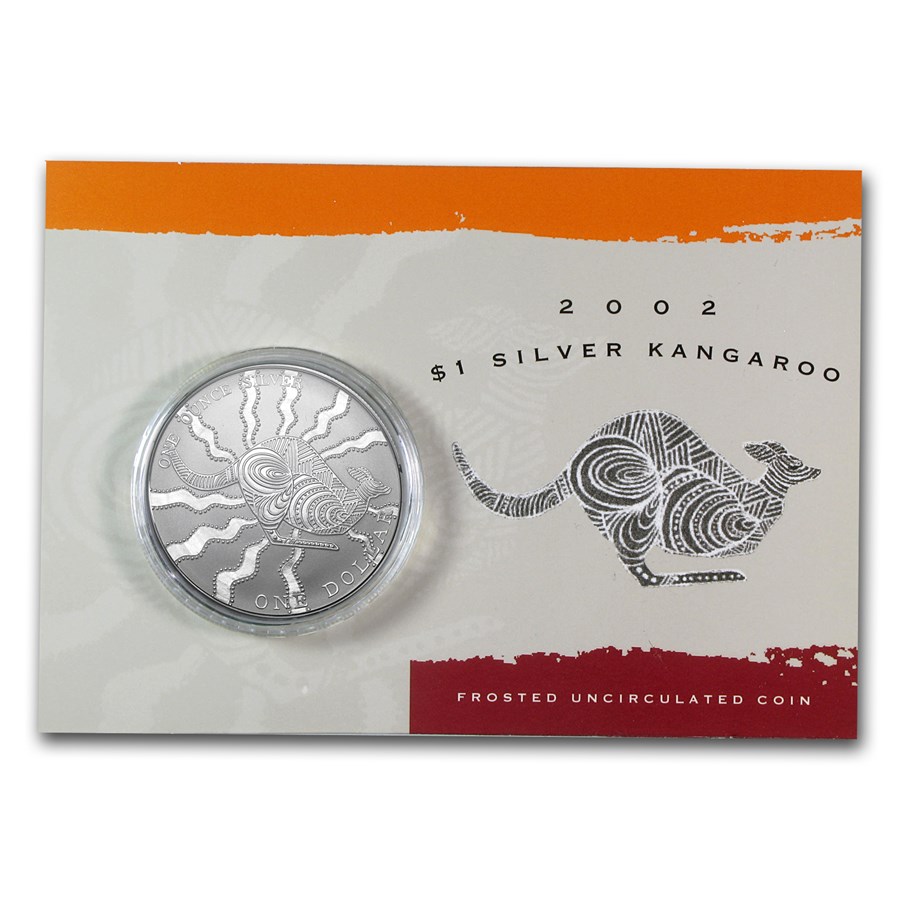 2002 Silver 1oz KANGAROO (Display Card) (image for) 2002 Silver 1oz KANGAROO (Display Card)