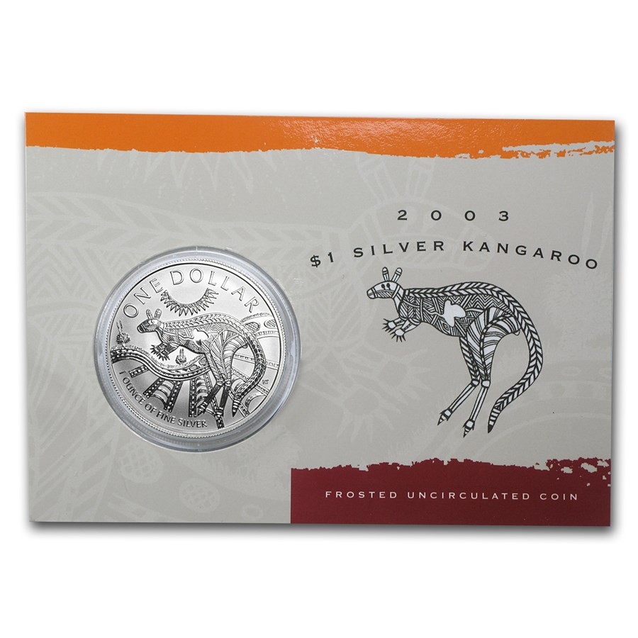 2003 Silver 1oz KANGAROO (Display Card) (image for) 2003 Silver 1oz KANGAROO (Display Card)