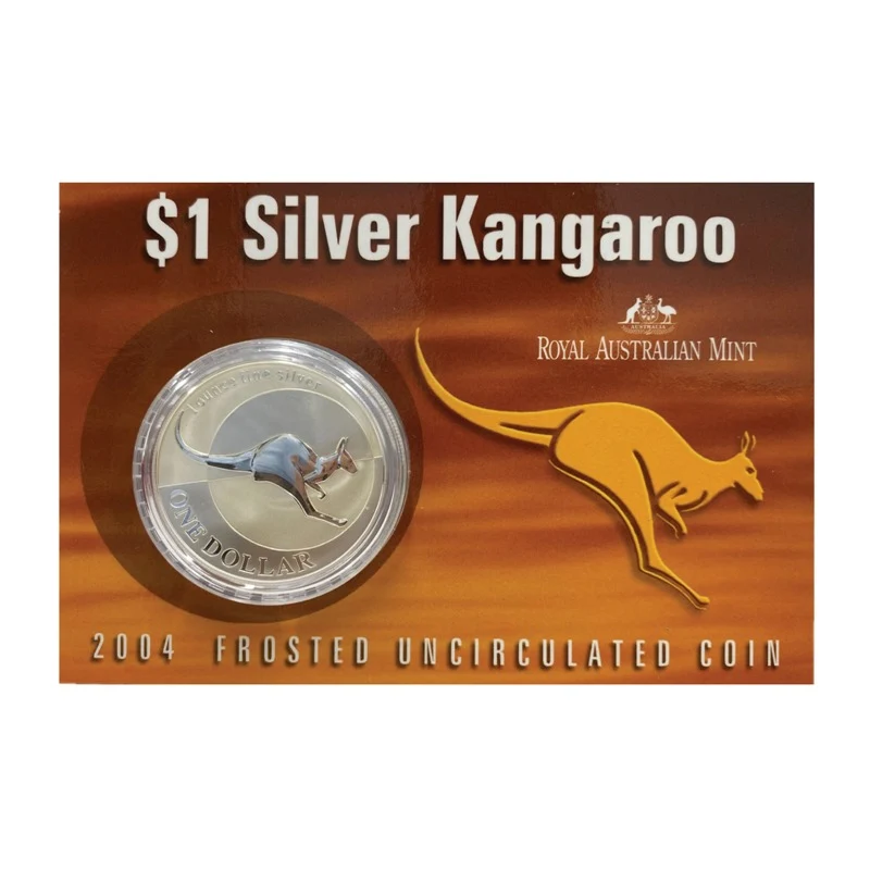 2004 Silver 1oz KANGAROO (Display Card) (image for) 2004 Silver 1oz KANGAROO (Display Card)