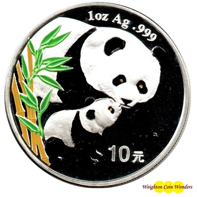 2004 1oz Silver PANDA - Colour Highlighted (image for) 2004 1oz Silver PANDA - Colour Highlighted