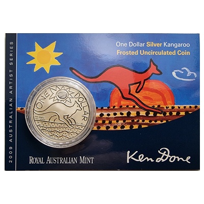 (image for) 2009 1oz Silver KANGAROO - Famous Artist Series (Display Card)