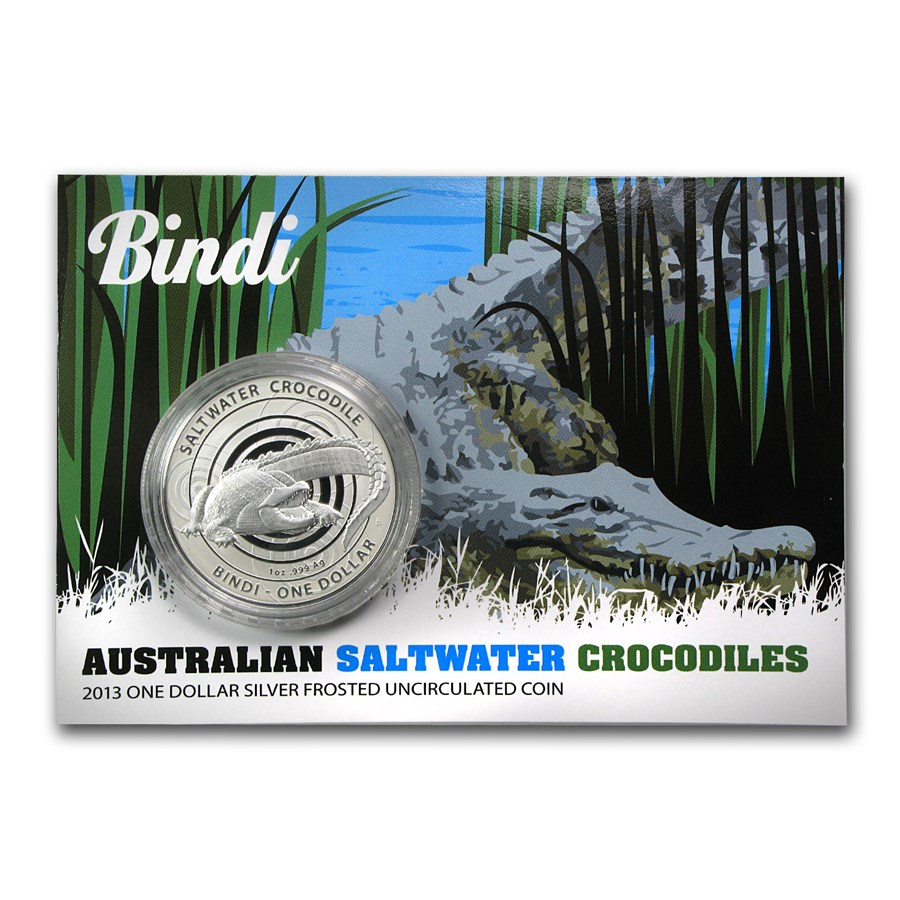(image for) 2013 $1 Silver Frosted Coin - Saltwater Crocodile - BINDI