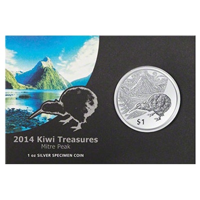 (image for) 2014 1oz Silver KIWI - Mitre Peak Coin - Blister Pack