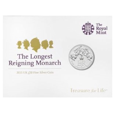 2015 UK £20 Fine Silver Coin - The Longest Reigning Monarch - Click Image to Close