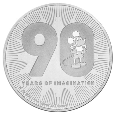 (image for) 2018 Niue 1oz Silver Coin - Disney™ - MICKEY MOUSE 90 YEARS OF IMAGINATION