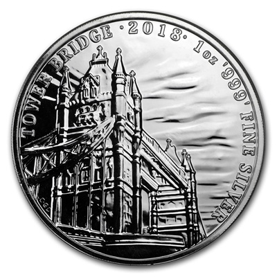 (image for) 2018 1oz Silver Coin - Landmarks of Britain - TOWER BRIDGE