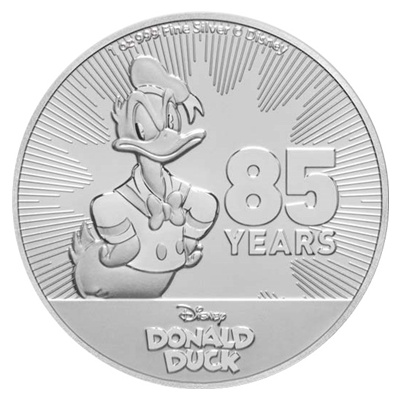 (image for) 2019 Niue 1oz Silver Coin - Disney™ - 85TH ANNIVERSARY - DONALD DUCK