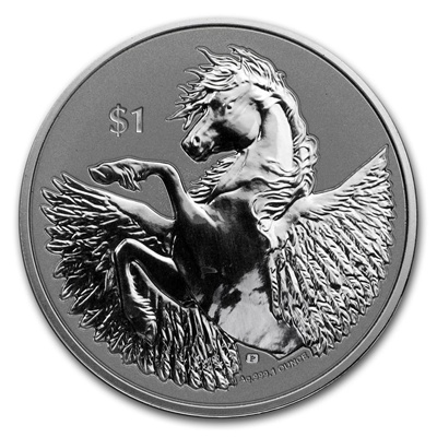 (image for) 2020 $1 1oz Silver British Virgin Islands Coin - PEGASUS