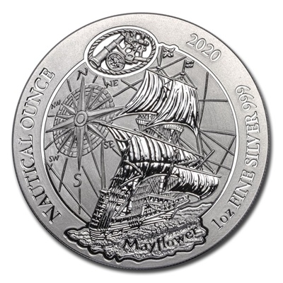 (image for) 2020 Rwanda 1oz Silver Nautical Ounce Series - MAYFLOWER