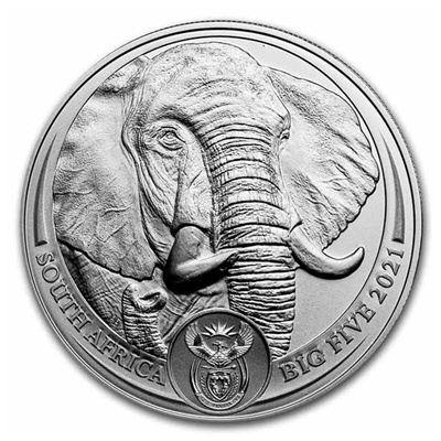 (image for) 2021 1oz Silver Coin - Big Five Series II - ELEPHANT