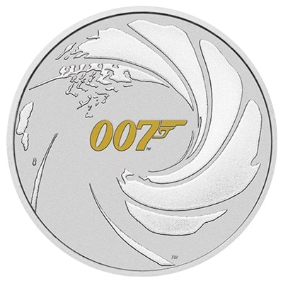 (image for) 2021 1oz Silver Coin (with Gold Colour) – JAMES BOND 007