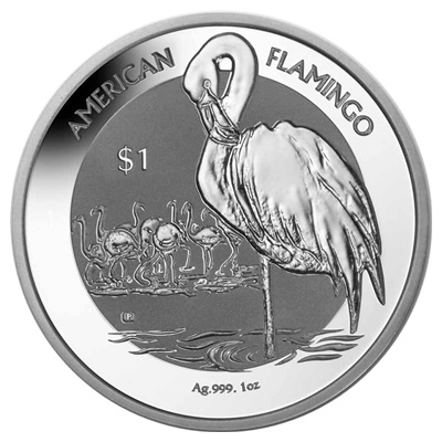 (image for) 2021 British Virgin Isles 1oz Silver Coin - AMERICAN FLAMINGO