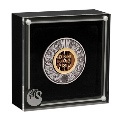 (image for) 2022 2oz Silver Antiqued Coin - GAMES THROUGH THE AGES
