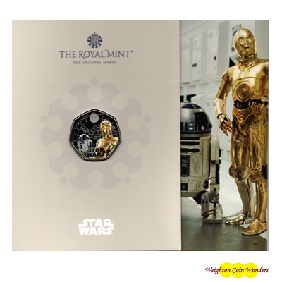 (image for) 2023 BU 50p Coin Pack - Star Wars R2-D2 and C-3PO - COLOURED