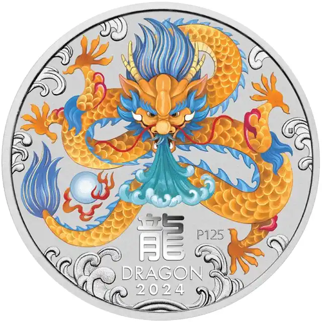 2024 1oz Silver Lunar Dragon Series III Coloured (image for) 2024 1oz Silver Lunar Dragon Series III Coloured