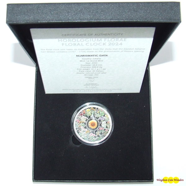 2024 1oz Silver Proof Coloured – FLORAL CLOCK (image for) 2024 1oz Silver Proof Coloured – FLORAL CLOCK