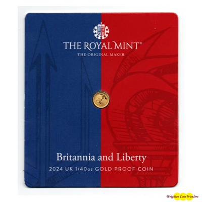 (image for) 2024 UK 1/40oz Gold Proof Coin - BRITANNIA AND LIBERTY