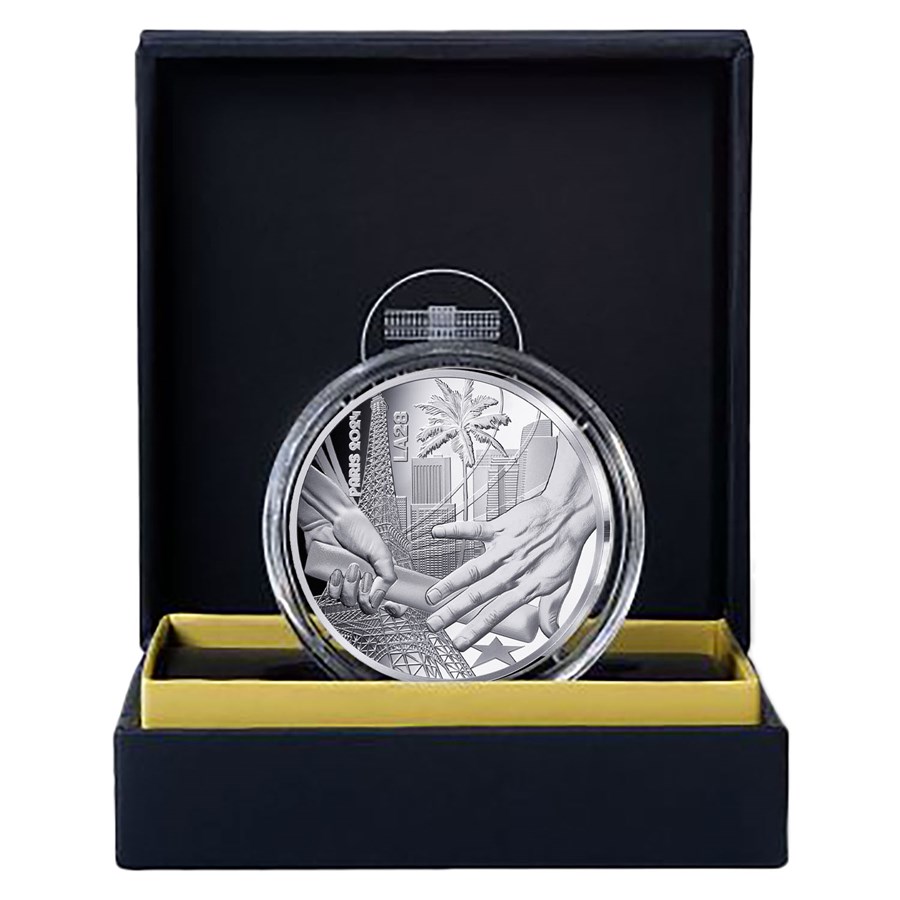 (image for) 2024 Silver Proof €10 - Paris 2024 Olympics - HANDOVER FROM PARIS