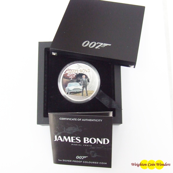 (image for) 2024 1oz Silver Proof Coloured Coin - JAMES BOND LEGACY SERIES - DANIEL CRAIG