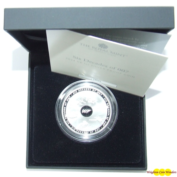 (image for) 2024 1oz Silver Proof Coin - SIX DECADES OF 007