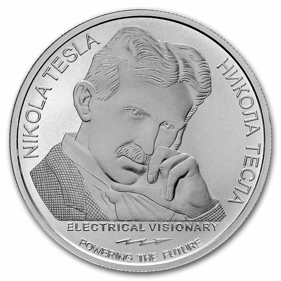 (image for) 2024 Serbia 1oz Silver Coin - NIKOLA TESLA - ELECTRICAL VISIONARY